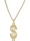 Jumbo Gold Metal Gangster Dollar Sign Necklace Costume Accessory